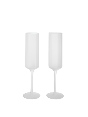ferm LIVING Ripple Champagne Flutes – Set of 2 – Frosted