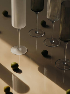 ferm LIVING Ripple Champagne Flutes – Set of 2 – Frosted