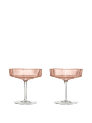 ferm LIVING Ripple Champagne Saucers – Set of 2 – Blush
