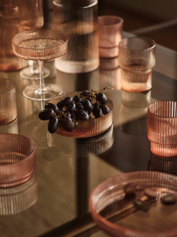 ferm LIVING Ripple Champagne Saucers – Set of 2 – Blush