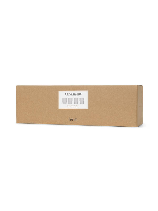 ferm LIVING Ripple Glasses – Set of 4 – Smoked Grey