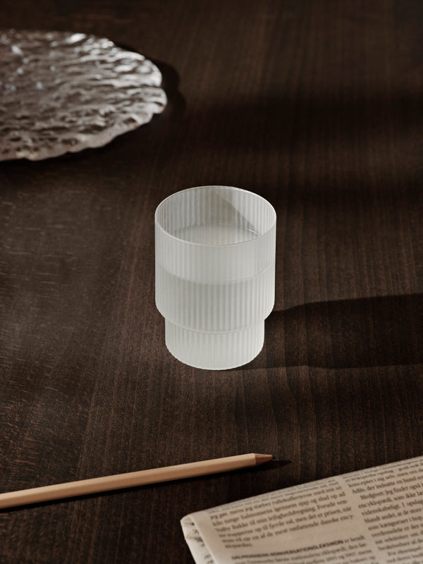 ferm LIVING Ripple Glasses – Set of 4 – Frosted