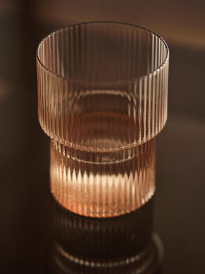 ferm LIVING Ripple Glasses – Set of 4 – Blush