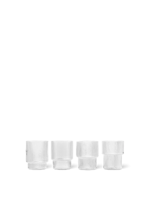 ferm LIVING Ripple Glasses – Set of 4 – Clear