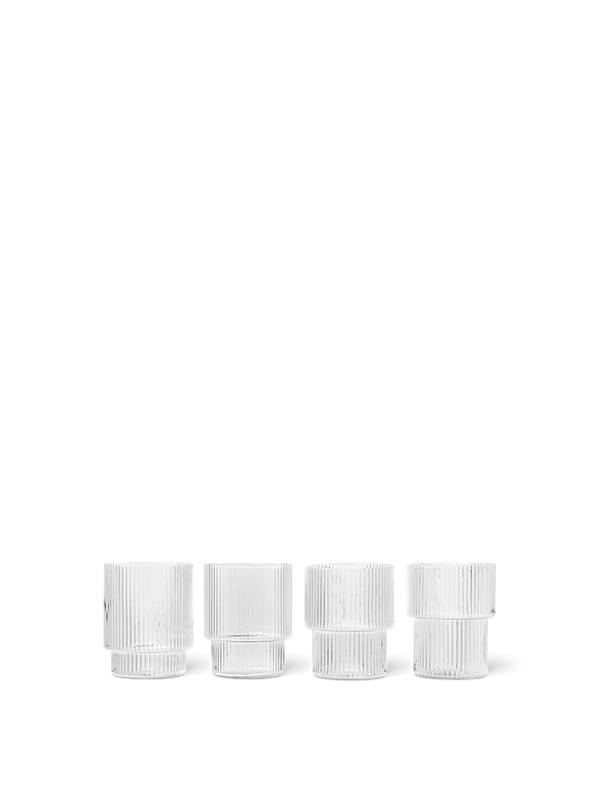 ferm LIVING Ripple Glasses – Set of 4 – Clear