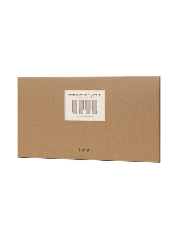 ferm LIVING Ripple Long Drink Glasses – Set of 4 – Clear