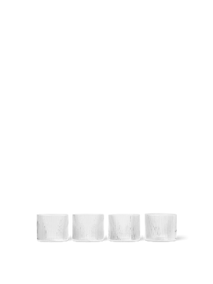 ferm LIVING Ripple Low Glasses – Set of 4 – Clear
