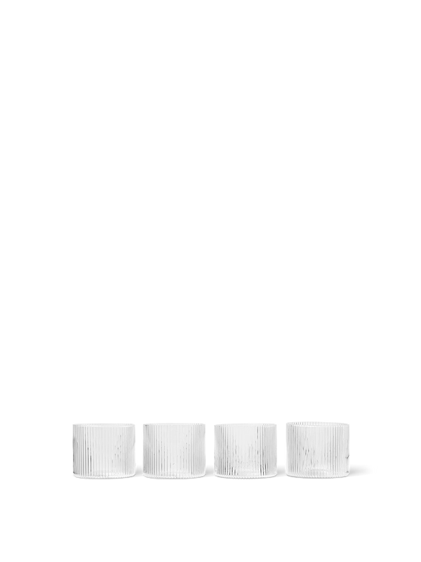 ferm LIVING Ripple Low Glasses – Set of 4 – Clear