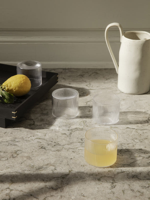 ferm LIVING Ripple Low Glasses – Set of 4 – Clear
