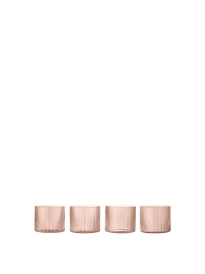 ferm LIVING Ripple Low Glasses – Set of 4 – Blush