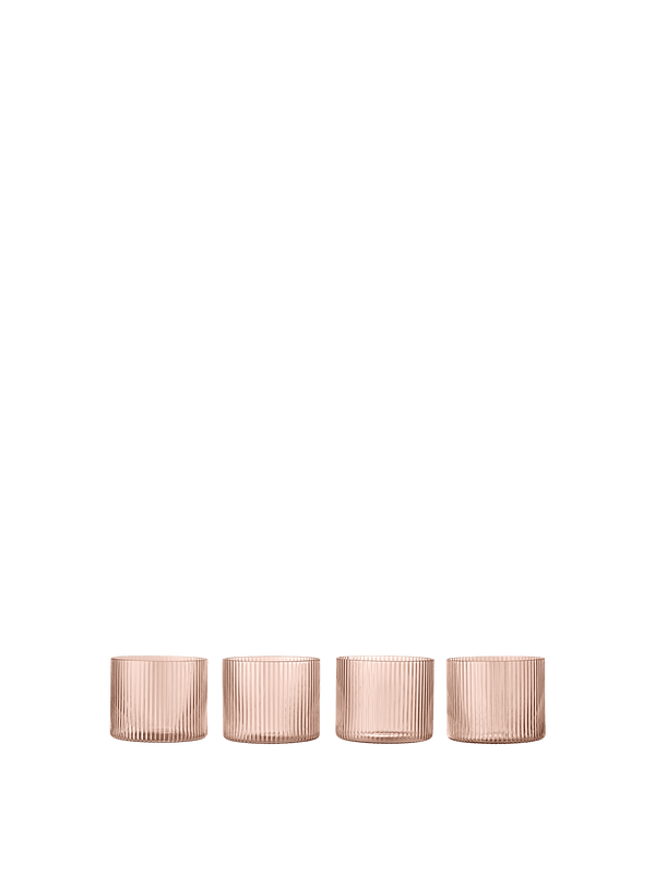 ferm LIVING Ripple Low Glasses – Set of 4 – Blush