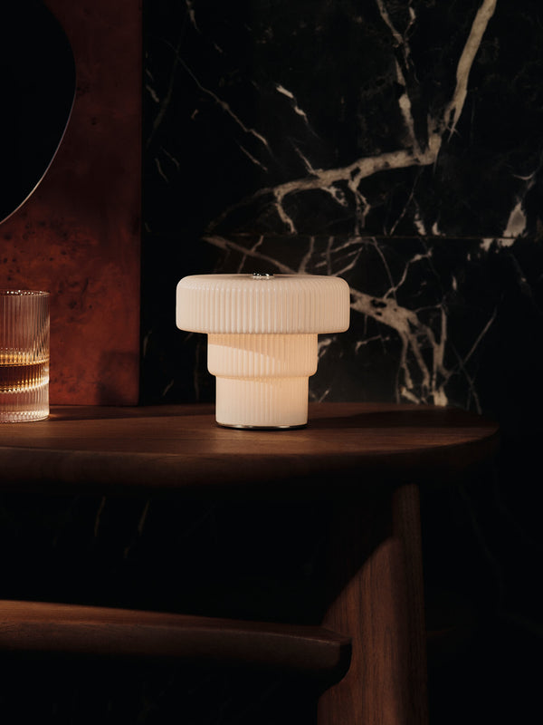 ferm LIVING Ripple Portable Lamp H10 cm – White