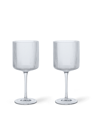 ferm LIVING Ripple Red Wine Glasses – Set of 2 – Clear