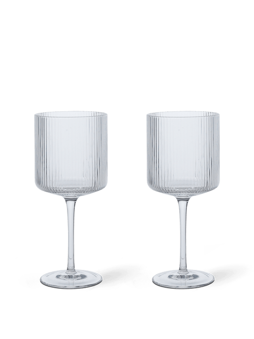 ferm LIVING Ripple Red Wine Glasses – Set of 2 – Clear