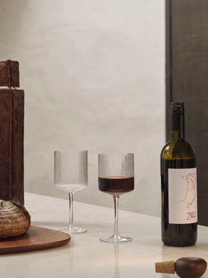 ferm LIVING Ripple Red Wine Glasses – Set of 2 – Clear