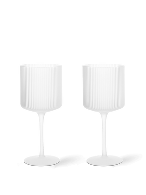 ferm LIVING Ripple Red Wine Glasses – Set of 2 – Frosted
