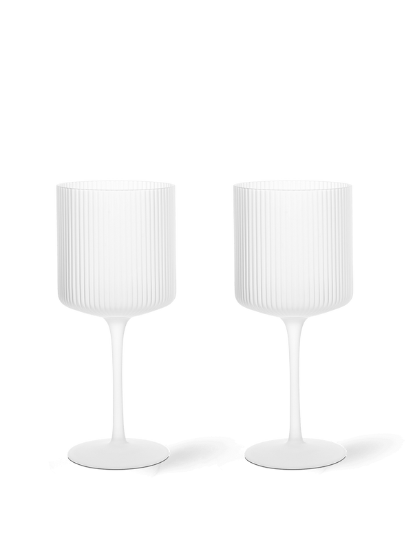 ferm LIVING Ripple Red Wine Glasses – Set of 2 – Frosted
