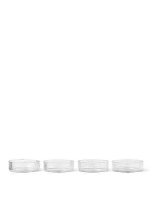 ferm LIVING Ripple Serving Bowls – Set of 4 – Clear