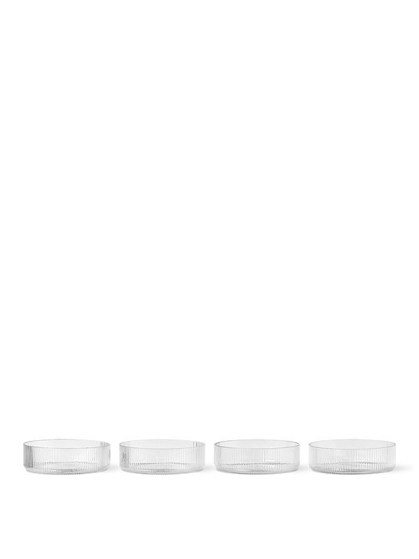 ferm LIVING Ripple Serving Bowls – Set of 4 – Clear