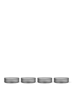 ferm LIVING Ripple Serving Bowls – Set of 4 – Smoked Grey