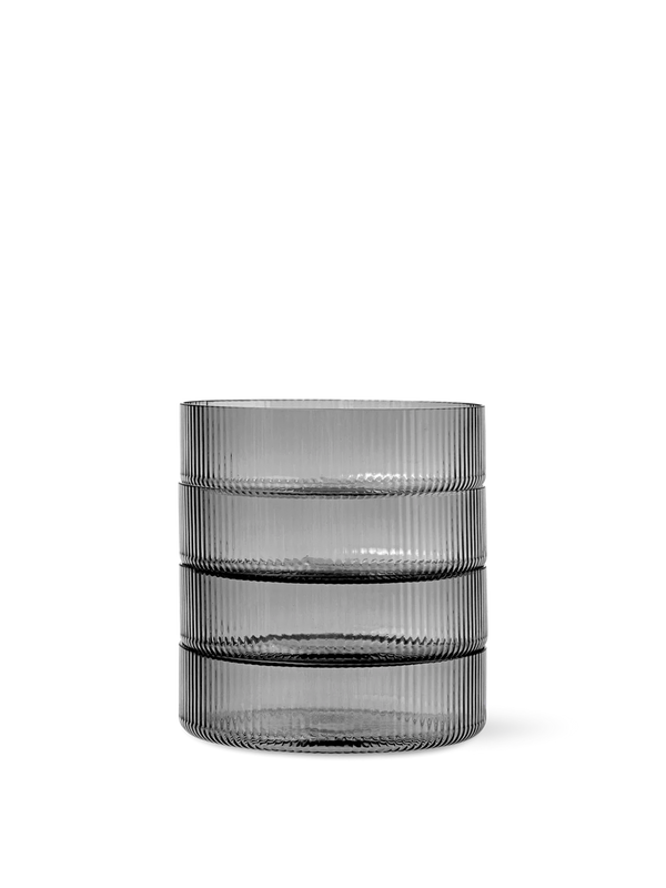ferm LIVING Ripple Serving Bowls – Set of 4 – Smoked Grey