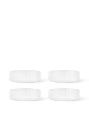 ferm LIVING Ripple Serving Bowls – Set of 4 – Frosted