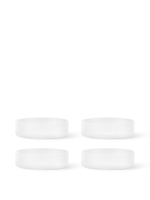 ferm LIVING Ripple Serving Bowls – Set of 4 – Frosted