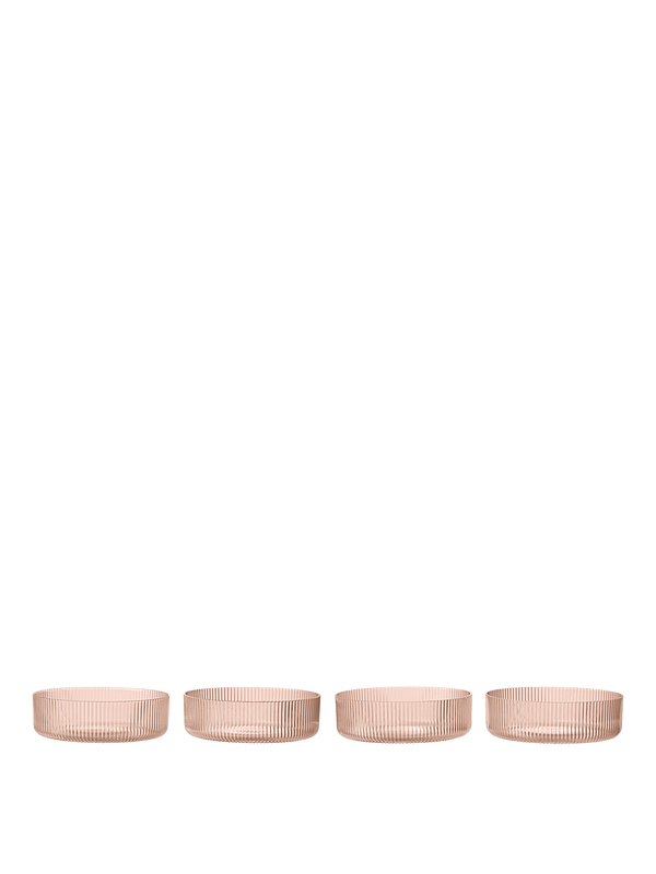 ferm LIVING Ripple Serving Bowls – Set of 4 – Blush