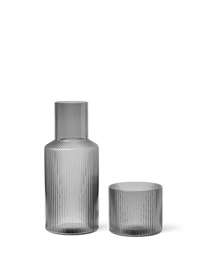 ferm LIVING Ripple Small Carafe Set – Smoked Grey