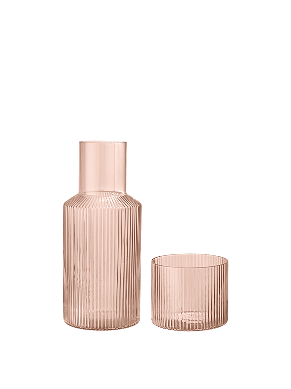 ferm LIVING Ripple Small Carafe Set – Blush