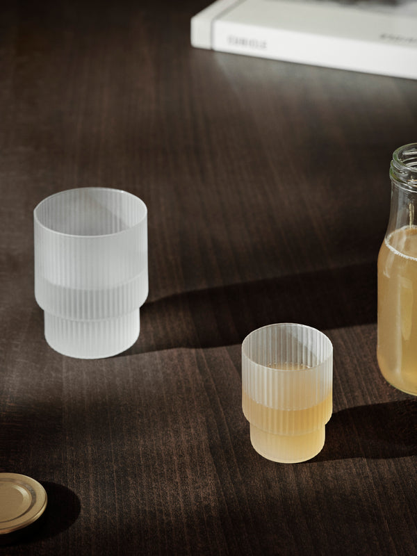 ferm LIVING Ripple Small Glasses – Set of 4 – Frosted
