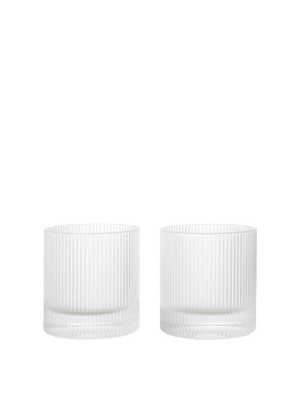 ferm LIVING Ripple Tumbler Glasses – Set of 2 – Clear