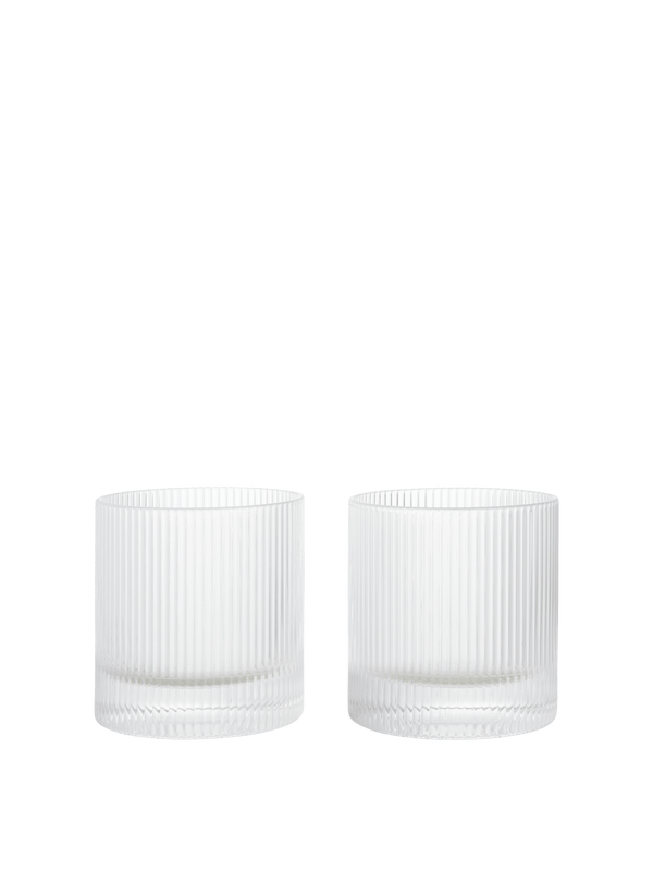 ferm LIVING Ripple Tumbler Glasses – Set of 2 – Clear