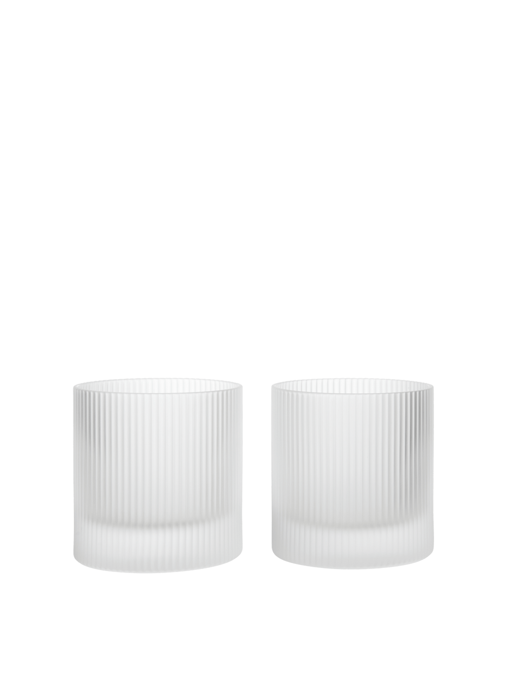 ferm LIVING Ripple Tumbler Glasses – Set of 2 – Frosted