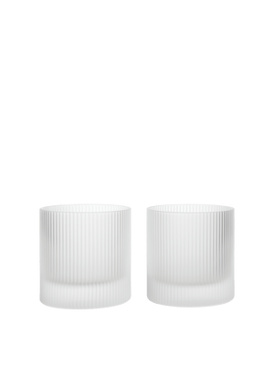 ferm LIVING Ripple Tumbler Glasses – Set of 2 – Frosted