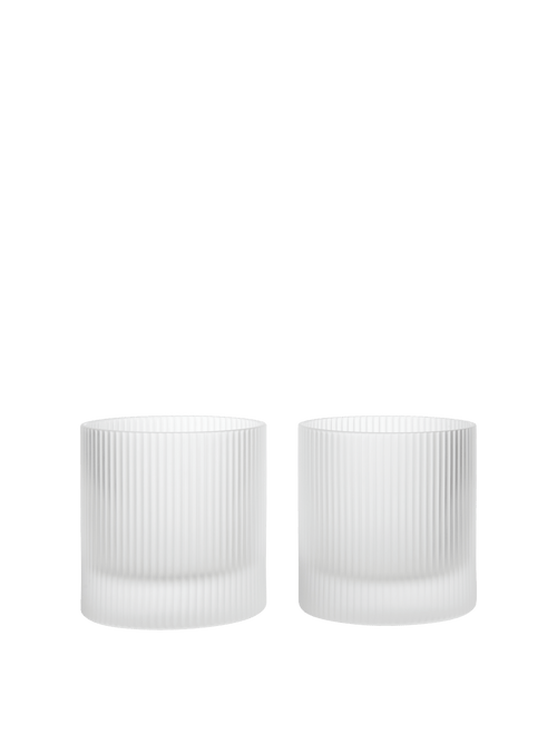 ferm LIVING Ripple Tumbler Glasses – Set of 2 – Frosted