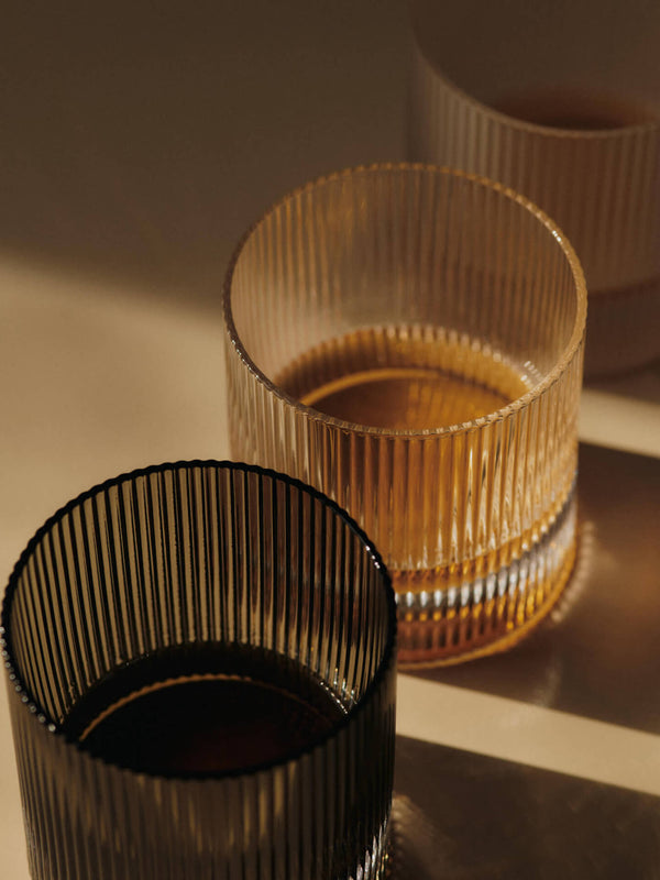 ferm LIVING Ripple Tumbler Glasses – Set of 2 – Frosted