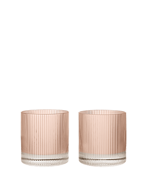 ferm LIVING Ripple Tumbler Glasses – Set of 2 – Blush