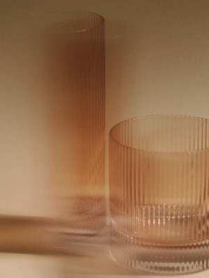 ferm LIVING Ripple Tumbler Glasses – Set of 2 – Blush