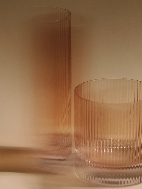 ferm LIVING Ripple Tumbler Glasses – Set of 2 – Blush