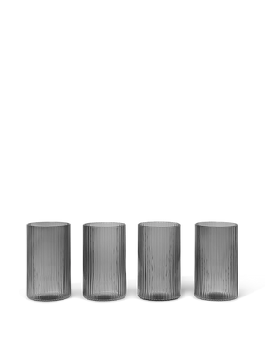 ferm LIVING Ripple Verrines – Set of 4 – Smoked Grey