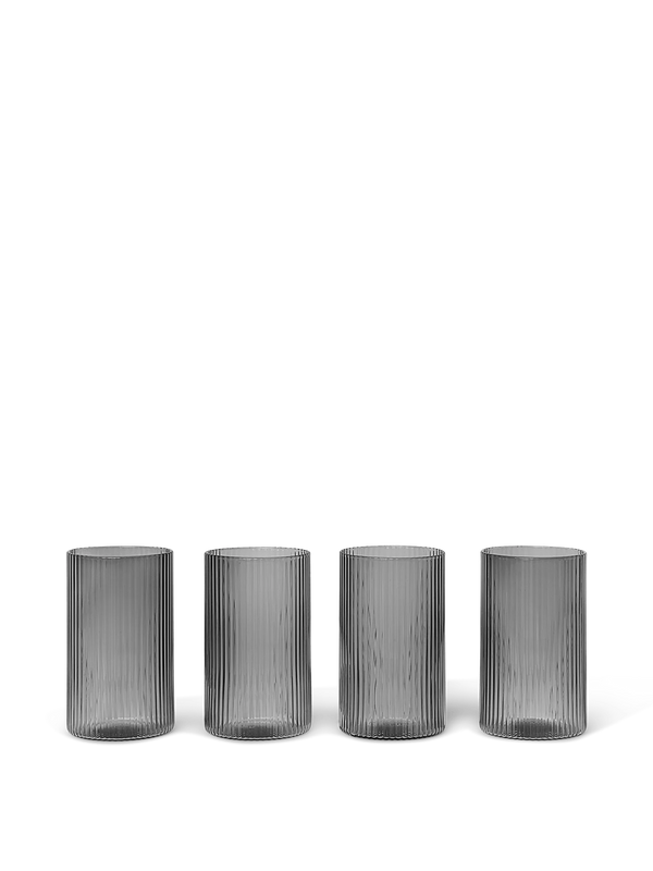 ferm LIVING Ripple Verrines – Set of 4 – Smoked Grey