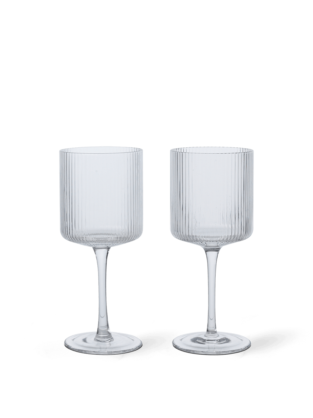 ferm LIVING Ripple White Wine Glasses – Set of 2 – Clear