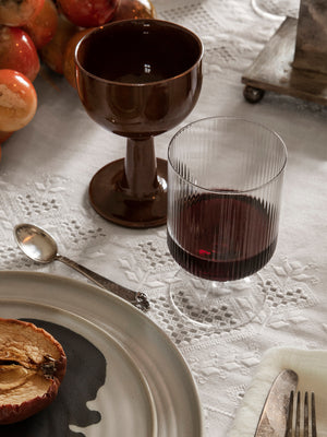ferm LIVING Ripple Wine Glasses – Set of 2 – Clear