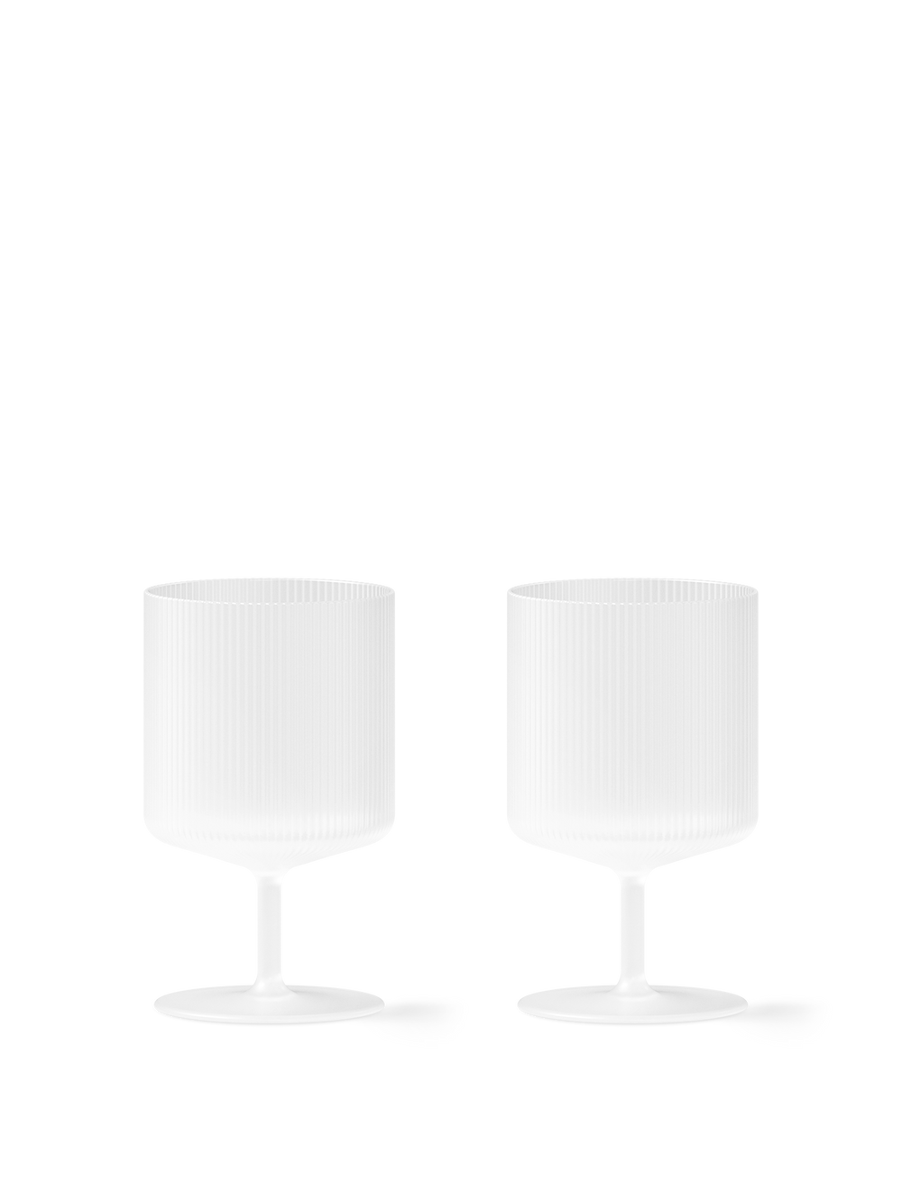 ferm LIVING Ripple Wine Glasses – Set of 2 – Frosted