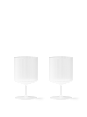 ferm LIVING Ripple Wine Glasses – Set of 2 – Frosted