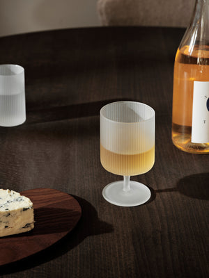 ferm LIVING Ripple Wine Glasses – Set of 2 – Frosted