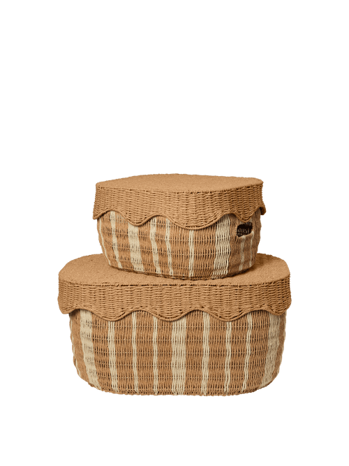 ferm LIVING Rivan Storage Baskets – Set of 2 – Natural / Off-White