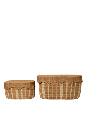 ferm LIVING Rivan Storage Baskets – Set of 2 – Natural / Off-White
