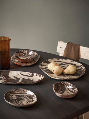 ferm LIVING Ryu Bowl 28 cm – Sand / Brown